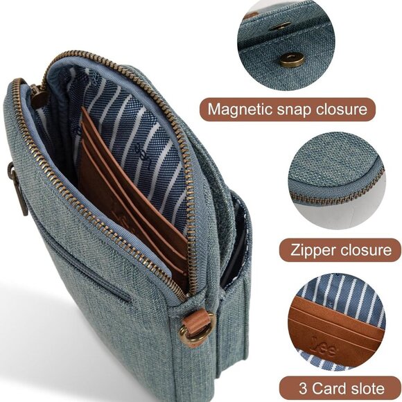 x Lee Crossbody Bags for Women Small Denim Trendy Purses Travel Shoulder Handbag - Picture 4 of 6